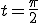 t=\frac{\pi}{2} t=\frac{\pi}{2}